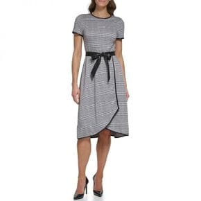 5051732 DKNY Plaid Midi with Leather Belt