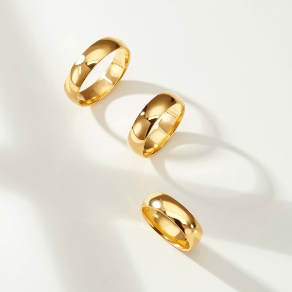 순금 유광 할로우 엥게이지 반지