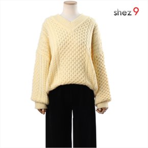 사운드 브이넥 롱니트_P091813352