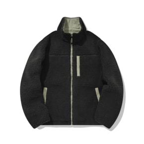 SP REVERSIBLE FLEECE ZIP JACKET-BLACK