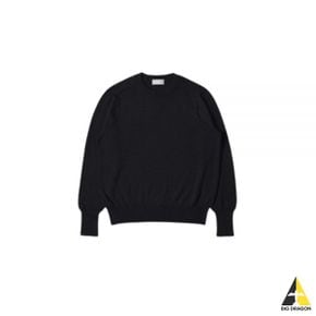 24 SEAMLESS CREW - BLACK (MEKN0509S24HNS BLK) (심리스 퓨어 울 니트)