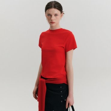 룩캐스트 리안 미니멀 슬림 티셔츠_레드 / RIAN MINIMAL SLIM T-SHIRT_RED