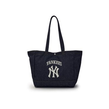 MLB 빈티지 레터링 데님 쇼퍼백 (3AORV025N-50INS)