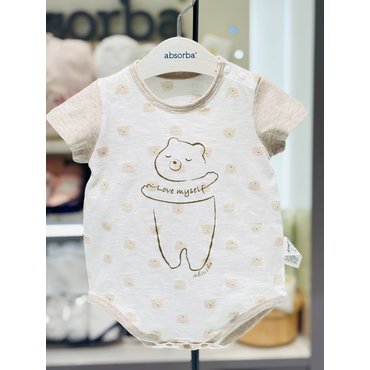 압소바 [압소바 뱀띠임신출산선물]베어 반소바디슈트(A2310681)백IVORY(25년 봄 신상)