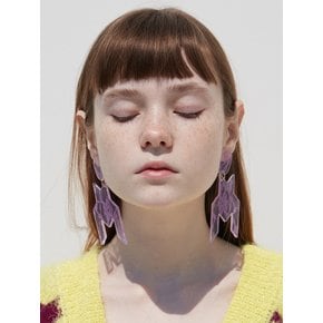 [리퍼브] HOUNDSTOOTH LACE EARRING_PURPLE