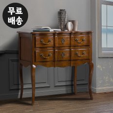 루에 원목 엔틱 콘솔 2단 테이블 현관 장식장 서랍 콘솔 데스크 수납장 앤틱 가구