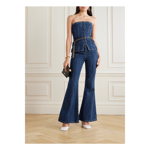 컨버터블 스트랩리스 데님 점프수트 미드 데님 1647597338867287