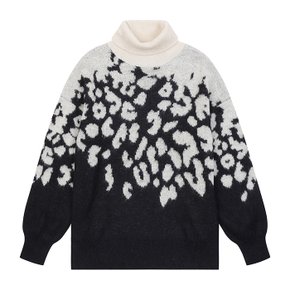 Turtleneck pattern knit pullover_1VAAE202T1J4