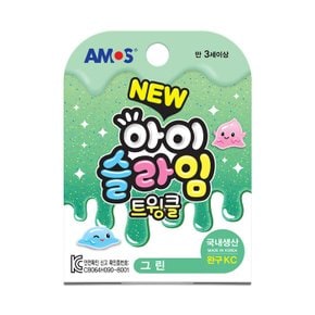 스쿨문구 아모스 트윙클 아이슬라임 그린 70g 82x110x13mm