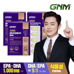 기억력 알티지오메가3 DHA 60캡슐 x 3박스/ 1일 EPA+DHA 1,000mg /비타민D 식물성캡슐