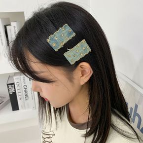 데님스타헤어핀 중청 별 큐빅 머리핀 Y2K 빈티지_P360853034