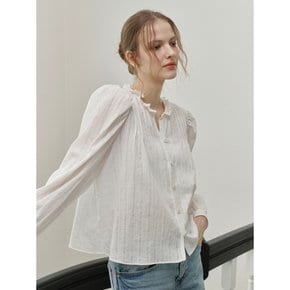 LACE TRIM PINTUCK BLOUSE_WHITE