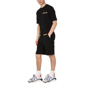 SS22 [모스키노] Shorts MULTICOLOR LOGO BERMUDA BLACK 03480228_1555