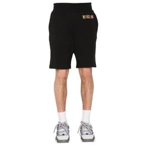 SS22 [모스키노] Shorts MULTICOLOR LOGO BERMUDA BLACK 03480228_1555