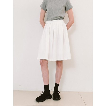 라미네즈 Lake Pintuck Midi Skirt - Ivory