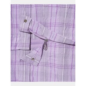Detachable Crease Check Shirt S167 Pale Pink Purple