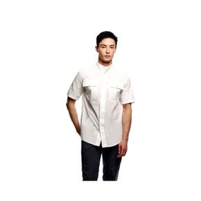 China Hidden Button Short Sleeve Shirt_White