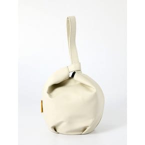 Vegan leather Dumpling wrist bag - Ivory