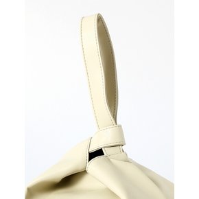 Vegan leather Dumpling wrist bag - Ivory