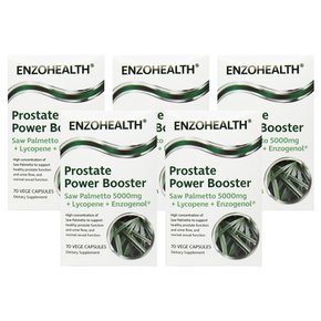 뉴질랜드 Enzo Health 프로스테이트 파워 부스터 쏘팔메토 5000mg 라이코펜 엔조제놀 70정 5팩