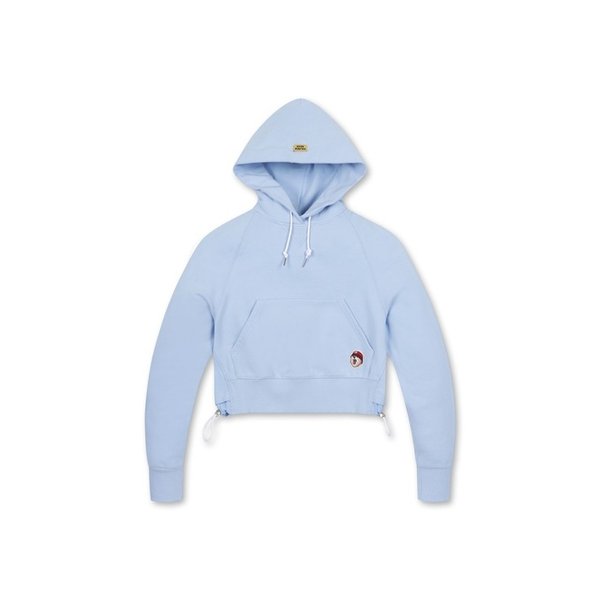 (WOMEN) Woven Hybrid Cropped Hoody(Blue)_G5TAW24615BUX