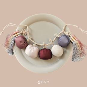 오복방울 삼색 수술 베이지 돌띠