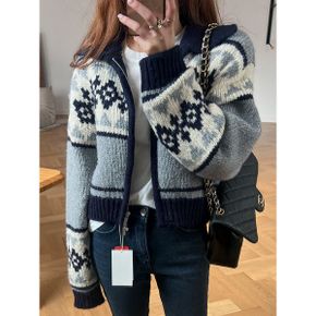2color 자카드 빈티지 스웨터 집업_P369917675