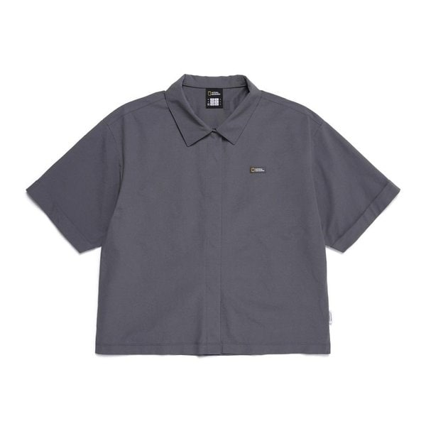 [여주점] N252WSH190 여성 프로즌에어 세미크롭 반팔 셔츠 BLUE GREY