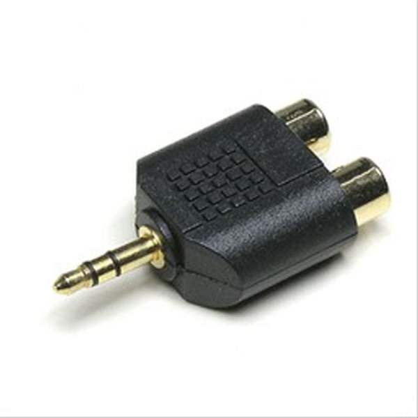 확대된 대표 스테레오 RCA 젠더 Y형 3.5mm 스테레오 to 2RCA F