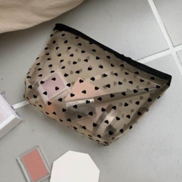 [옷자락] 여성용 데일리 메쉬 삼각 화장품 파우치