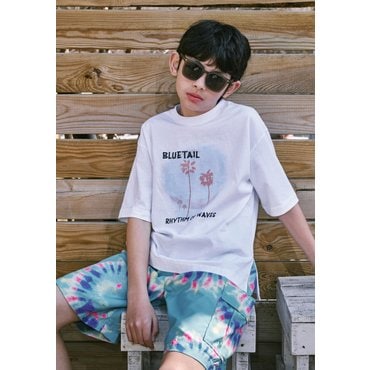 블루테일 AYC3PT03MT 민트 타이다이 프린트 비치 팬츠