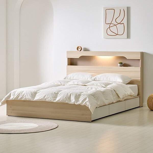 제니 LED 넉다운 3단서랍 벙커수납 침대 SS-호텔식 투인스 매트리스