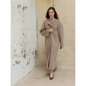 Collarless Handmade Coat_Beige