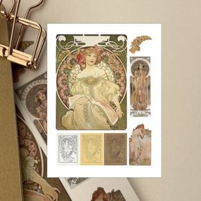 Alphonse Mucha / 무하 스티커 씰스티커_백일몽