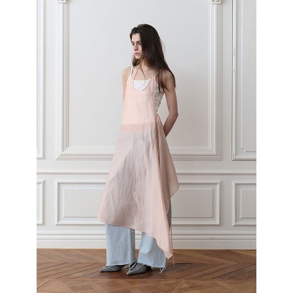 SHEER WRAP DRESS, PETAL PINK