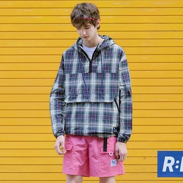 로라로라 [RLOL] (HD-20112) RLOL CHECK HOOD ANORAK MULTI