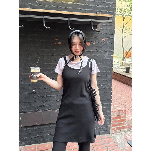 미니비비 슬리브리스 원피스 (Black)