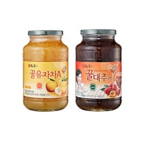 담터 꿀유자차 A 1kg 1개+꿀대추차 1kg 1개