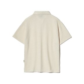 BUTTON UP COLLAR KNIT SHIRTS (CREAM)