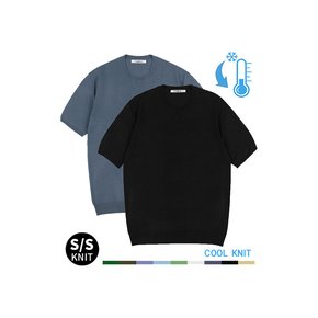 플랙스 라운드 니트 반팔 -  9COL