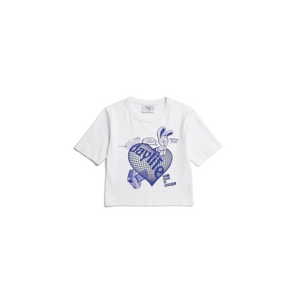 하트 데이니 크롭 하프 티셔츠 (화이트)
