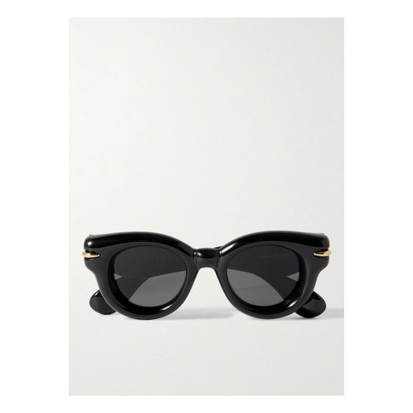 인플레이티드 골드톤 장식 캣아이 아세테이트 선글라스 블랙 1647597336779891