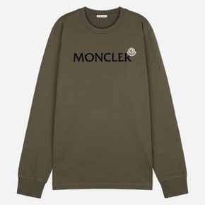 [시흥점] [몽클레어]6S 8D00009 89AYY 823 남성 로고 패치 긴팔 티셔츠 올리브 그린