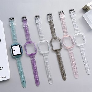 포유워치 포유 애플워치 슬림 실리콘 투명 스트랩 루프 시계줄 줄질 밴드