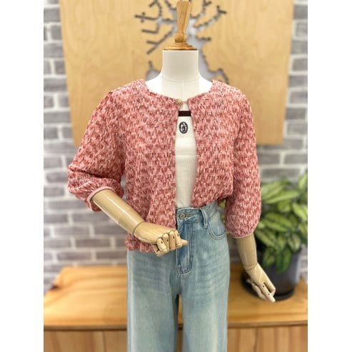 레코브 트위드패턴 7부가디건(LC61D9CD505X)