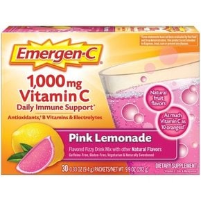 Emergen-C 비타민 C 음료 믹스 - 핑크 레모네이드 - 0.33oz/30pk, 이머전-C 건강식품