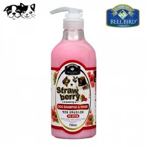 겸용샴푸 퍼피용 강아지 뉴벨버드 스트로베리 샴푸린스 750ml