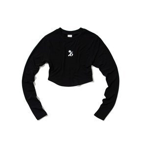 SYMBOL Crop long-sleeved T-Shirt (BLACK)