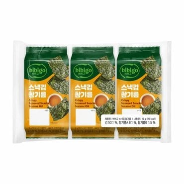 CJ 비비고 스낵김 참기름 오리지널 (5g X3봉)