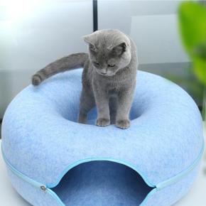 캣터널하우스 고양이 도넛 터널 숨숨집(60cm) 캣 도넛하우스 터널장난감 (S45792086)